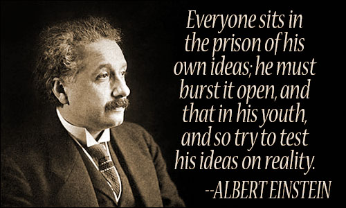 Albert Einstein Quote: “The mind that opens to a new idea never returns to  its original